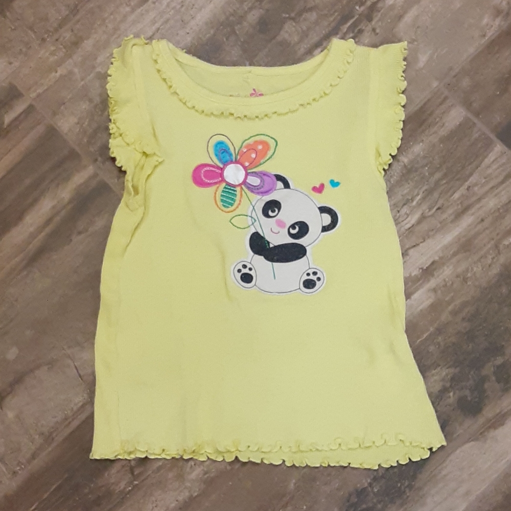 Okie dokie size 6 yellow Panda top